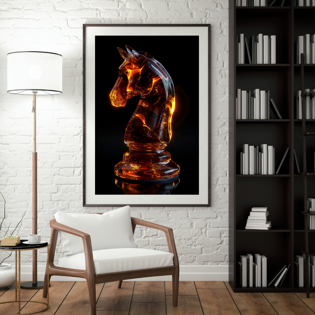Affiche cavalier feu 50x70 cm