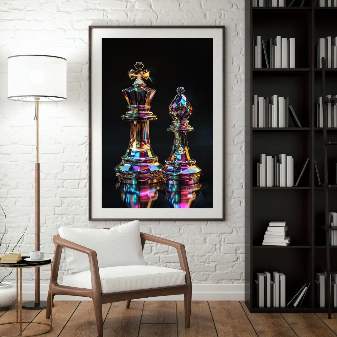 Affiche dame et roi cristal 50x70 cm